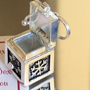 Vintage Silver CHRISTMAS PRAYER BOX Pebdant Jewelry or Charm for Wishes